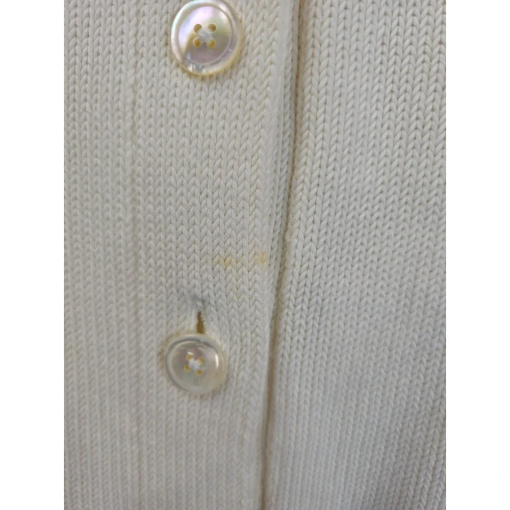 Ralph Lauren Sweater Womens M Cream Cardigan Shawl Collar Pony Long Sleeve Knit - Picture 3 of 5